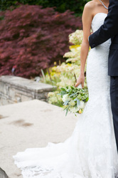 bridal scene in the garden