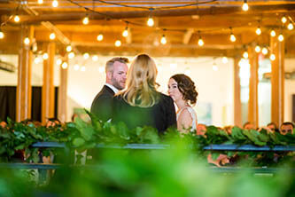 unusual angle of bride and groom during their wedding wows twist gallery Toronto