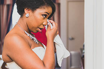 Toronto bride cyring on her wedding day
