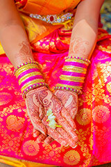close up of toronto indian bride with henna on her hands